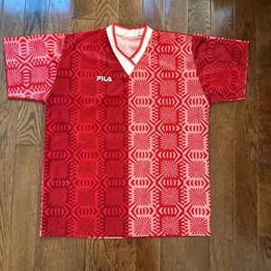 Fila Red Patterned Soccer Jersey